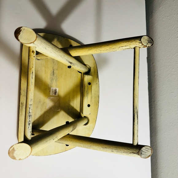 Vintage Tender Heart Treasure Cherry painted Wood Folding Stool Stand Indoor - Picture 6 of 12